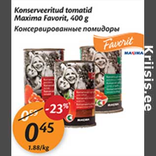 Allahindlus - Konserveritud tomatid Maxima Favorit,