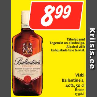 Allahindlus - Viski Ballantine