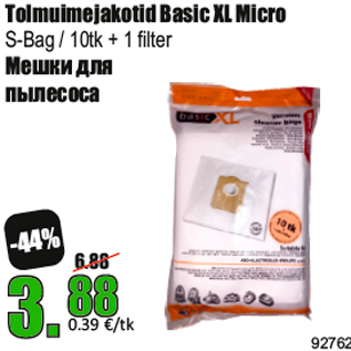 Allahindlus - Tolmuimejakotid Basic XL Micro