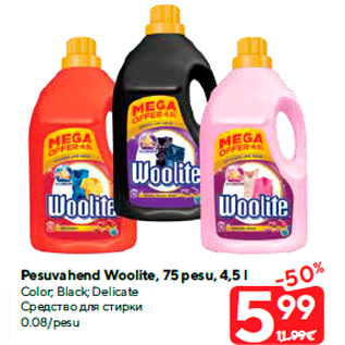 Allahindlus - Pesuvahend Woolite, 75 pesu, 4,5 l