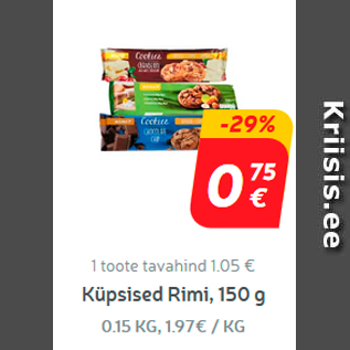 Allahindlus - Küpsised Rimi, 150 g