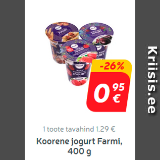 Allahindlus - Koorene jogurt Farmi, 400 g