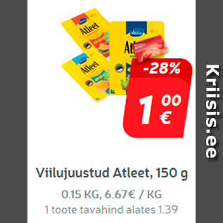 Allahindlus - Viilujuustud Atleet, 150 g