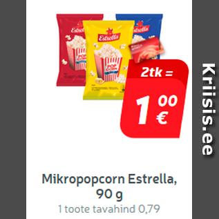 Allahindlus - Mikropopcorn Estrella, 90 g