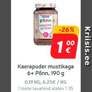 Allahindlus - Kaerapuder mustikaga 6+ Põnn, 190 g*