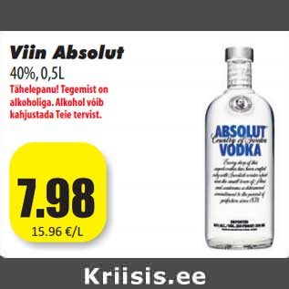 Allahindlus - Viin Absolut