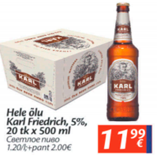 Allahindlus - Hele õlu Karl Friedrich, 5%, 20 tk x 500 ml