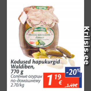 Allahindlus - Kodused hapukurgid Waldiben, 770 g