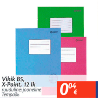 Allahindlus - Vihik B5, X-Point, 12 lk