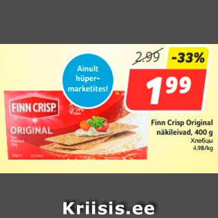 Allahindlus - Finn Crisp Original näkileivad, 400 g