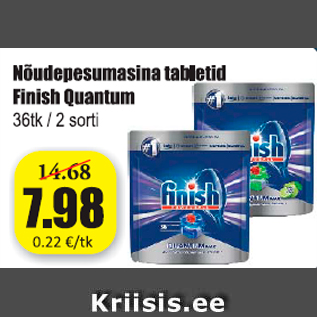 Allahindlus - Nõudepesumasina tabletid Finish Quantum