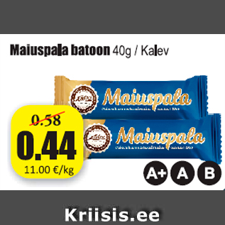 Allahindlus - Maiuspala batoon 40 g / Kalev