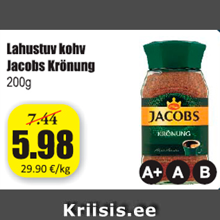 Allahindlus - Lahustuv kohv Jacobs Krönung 200 g