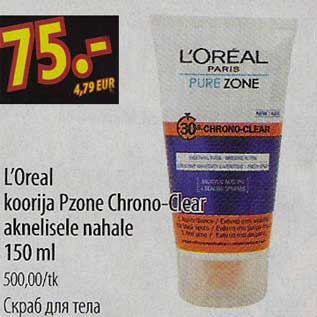 Allahindlus - LOreal koorija Pzone Chrono-Clear aknelisele nahale