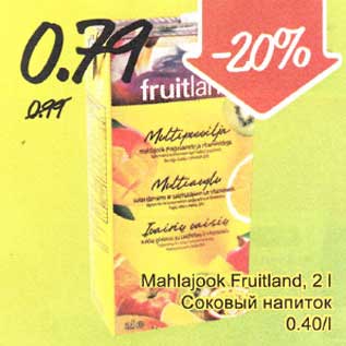 Allahindlus - Mahlajook Fruitland, 2 l