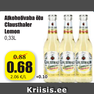 Allahindlus - Alkohoolivaba õlu Clausthaler Lemon 0,33 l