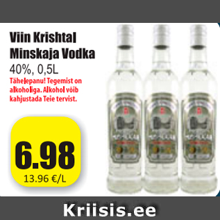 Allahindlus - Viin Krishtal Minskaja Vodka