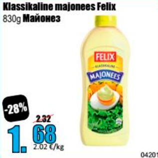 Allahindlus - Klassikaline majonees Felix 830 g