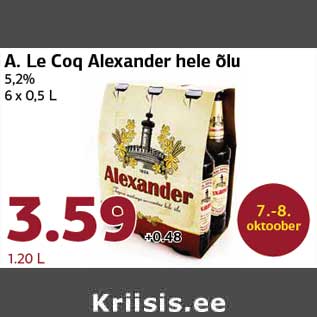 Allahindlus - A. Le Coq Alexander hele õlu