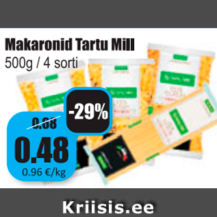 Allahindlus - Makaronid Tartu Mill