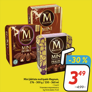 Allahindlus - Mini jäätiste multipakk Magnum, 276 - 300 g / 330 - 360 ml