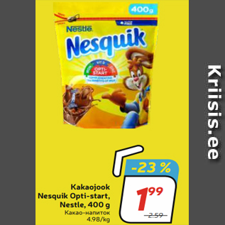 Allahindlus - Kakaojook Nesquik Opti-start, Nestle, 400 g