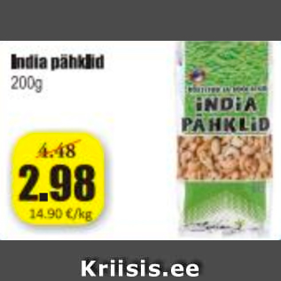 Allahindlus - India pähklid 200 g