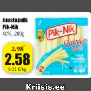 Allahindlus - Juustupulk Pik-Nik