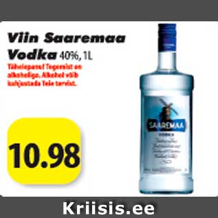 Allahindlus - Viin Saaremaa Vodka 40%, 1L