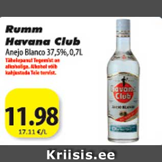 Allahindlus - Rumm Havana Club 37,5%,0,7L