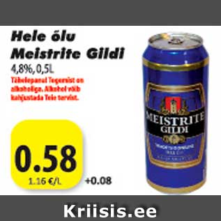 Allahindlus - Hele õlu Meistrite Gildi 4,8%, 0,5L