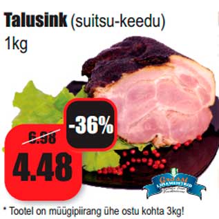 Allahindlus - Talusink (suitsu-keedu) 1kg