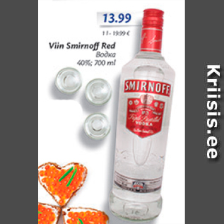 Allahindlus - Viin Smirnoff Red