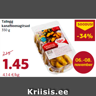 Allahindlus - Tallegg kanafileenagitsad 350 g