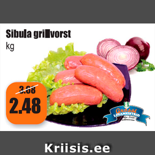 Allahindlus - Sibula grillvorst kg