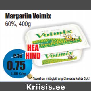 Allahindlus - Margariin Voimix 60%, 400g