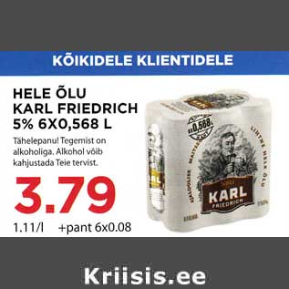 Allahindlus - HELE ÕLU KARL FRIEDRICH 5% 6X0,568 L