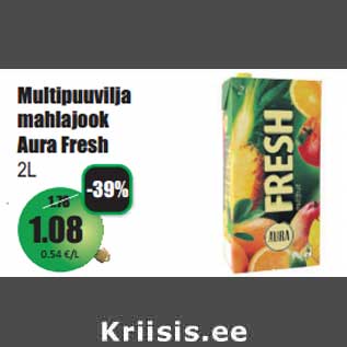 Allahindlus - Multipuuvilja mahlajook Aura Fresh 2L