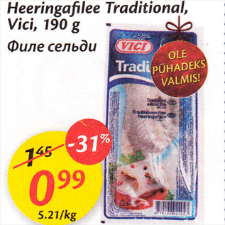 Allahindlus - Heeringafilee Traditional, Vici, 190 g