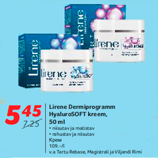 Allahindlus - Lirene Dermiprogramm HyaluroSOFT kreem, 50 ml