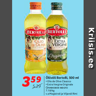 Allahindlus - Õliivõli Bertolli, 500 ml