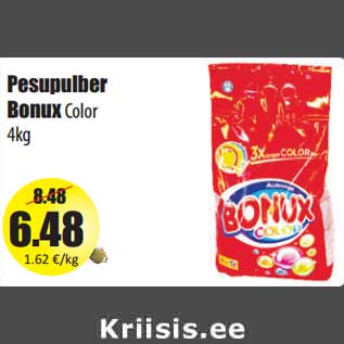 Allahindlus - Pesupulber Bonux Color 4kg