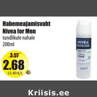 Allahindlus - Habemeajamisvaht Nivea for Men