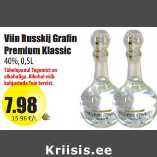 Allahindlus - Viin Russkij Grafin Premium Klassic