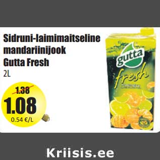 Allahindlus - Sidruni-laimimaitseline mandariinijook Gutta Fresh 2L