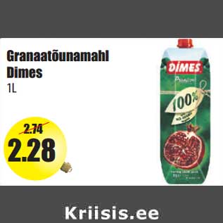 Allahindlus - Granaatõunamahl Dimes 1L