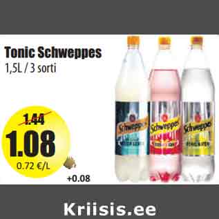 Allahindlus - Tonic Schweppes 1,5L / 3 sorti