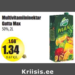 Allahindlus - Multivitamiininektar Gutta Max 50%, 2L