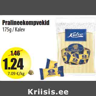 Allahindlus - Pralineekompvekid 175g / Kalev