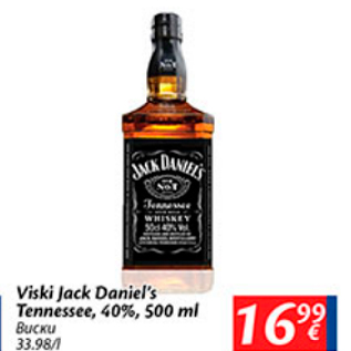 Allahindlus - Viski Jack Daniel´s Tennessee